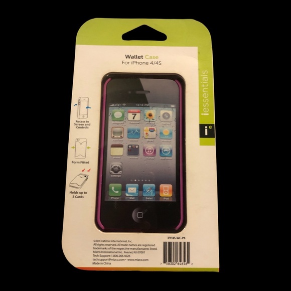 NEW iPhone 4/4s Wallet Case Pink / Fuchsia - Picture 2 of 2